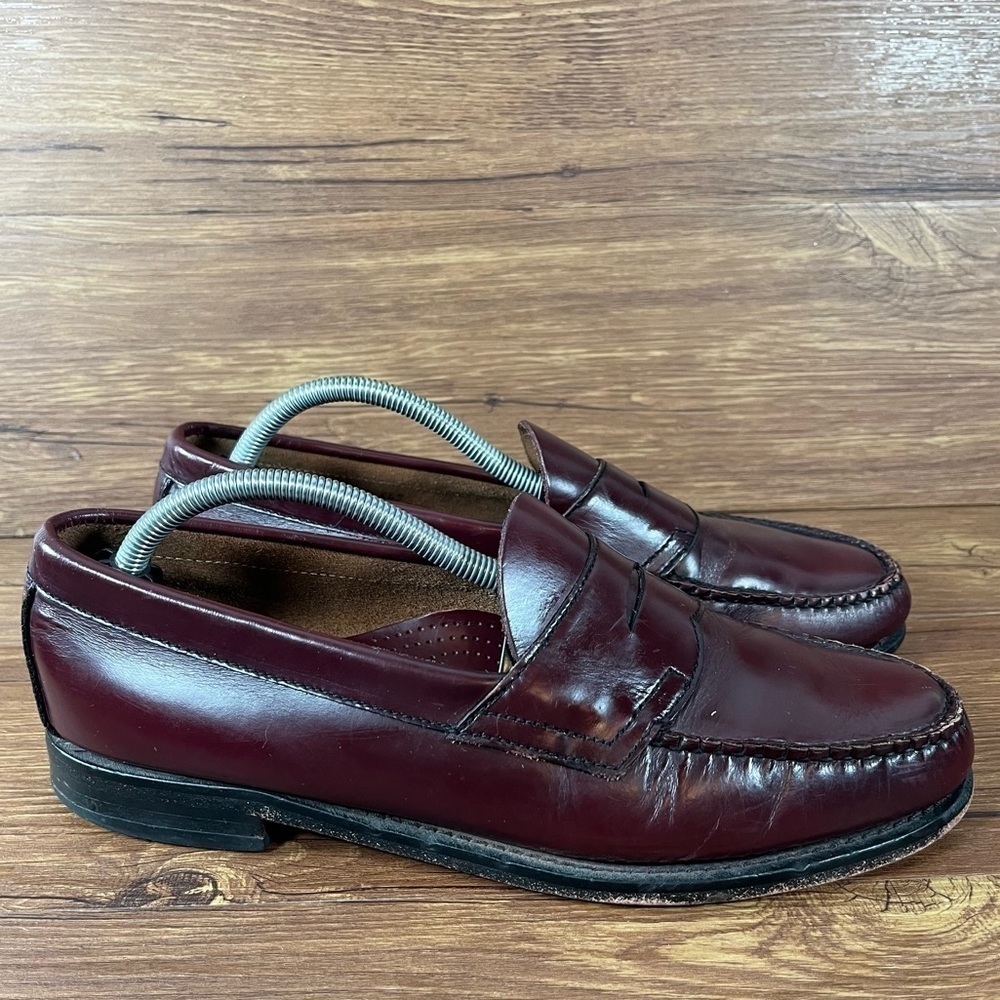 G.H. Bass & Co Red Leather Slip-On Penny Loafers‎ Men’s Size 10 Dress Shoes